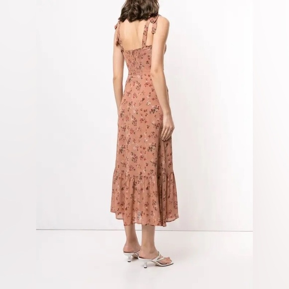New! Reformation Nikita Floral Midi Dress in Arianne Dress in Pink 🌹 size 12 - Picture 7 of 10